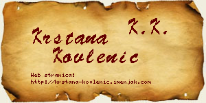 Krstana Kovlenić vizit kartica